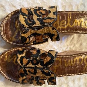 Sam Edelman Leopard print wedge sandals size 6 1/2M